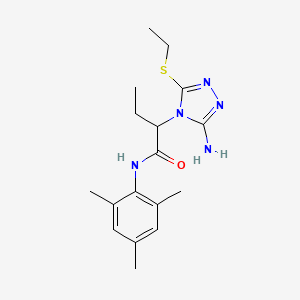 molecular formula C17H25N5OS B4446436 2-[3-amino-5-(ethylthio)-4H-1,2,4-triazol-4-yl]-N-mesitylbutanamide 