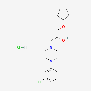 molecular formula C18H28Cl2N2O2 B4446447 1-[4-(3-chlorophenyl)-1-piperazinyl]-3-(cyclopentyloxy)-2-propanol hydrochloride 