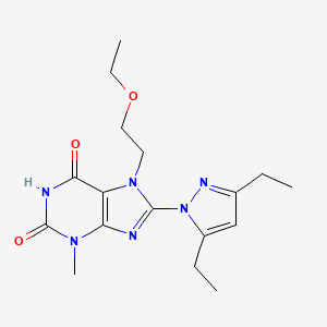 8-(3,5-diethyl-1H-pyrazol-1-yl)-7-(2-ethoxyethyl)-3-methyl-3,7-dihydro-1H-purine-2,6-dione