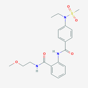 molecular formula C20H25N3O5S B4446464 2-({4-[ethyl(methylsulfonyl)amino]benzoyl}amino)-N-(2-methoxyethyl)benzamide 