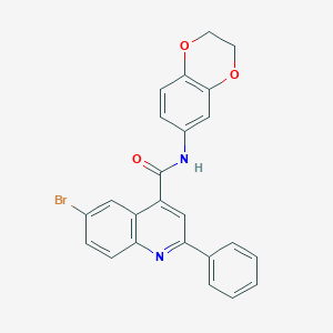 molecular formula C24H17BrN2O3 B444647 6-bromo-N-(2,3-dihydro-1,4-benzodioxin-6-yl)-2-phenylquinoline-4-carboxamide 