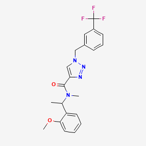 molecular formula C21H21F3N4O2 B4446477 N-[1-(2-methoxyphenyl)ethyl]-N-methyl-1-[3-(trifluoromethyl)benzyl]-1H-1,2,3-triazole-4-carboxamide 
