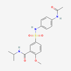 molecular formula C19H23N3O5S B4446483 5-({[4-(acetylamino)phenyl]amino}sulfonyl)-N-isopropyl-2-methoxybenzamide 
