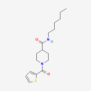 molecular formula C17H26N2O2S B4446492 N-hexyl-1-(2-thienylcarbonyl)-4-piperidinecarboxamide 