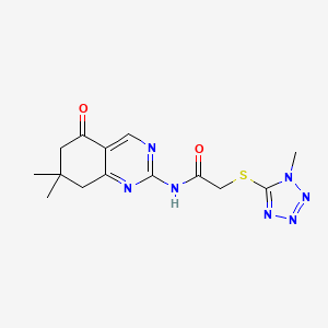 molecular formula C14H17N7O2S B4446508 N-(7,7-dimethyl-5-oxo-5,6,7,8-tetrahydro-2-quinazolinyl)-2-[(1-methyl-1H-tetrazol-5-yl)thio]acetamide 