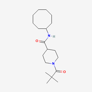 molecular formula C19H34N2O2 B4446515 N-cyclooctyl-1-(2,2-dimethylpropanoyl)-4-piperidinecarboxamide 