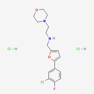 molecular formula C17H22Cl3FN2O2 B4446517 N-{[5-(3-chloro-4-fluorophenyl)-2-furyl]methyl}-2-morpholin-4-ylethanamine dihydrochloride 
