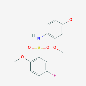 molecular formula C15H16FNO5S B4446551 N-(2,4-dimethoxyphenyl)-5-fluoro-2-methoxybenzenesulfonamide 