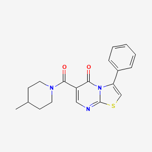 molecular formula C19H19N3O2S B4446558 6-[(4-methyl-1-piperidinyl)carbonyl]-3-phenyl-5H-[1,3]thiazolo[3,2-a]pyrimidin-5-one 