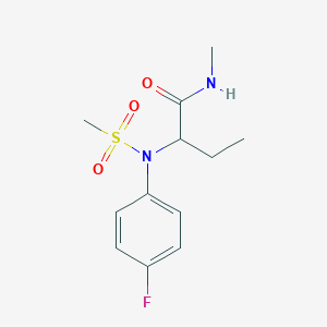 molecular formula C12H17FN2O3S B4446561 2-[(4-fluorophenyl)(methylsulfonyl)amino]-N-methylbutanamide 