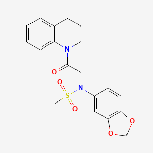molecular formula C19H20N2O5S B4446572 N-1,3-benzodioxol-5-yl-N-[2-(3,4-dihydro-1(2H)-quinolinyl)-2-oxoethyl]methanesulfonamide 