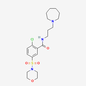 molecular formula C20H30ClN3O4S B4446578 N-[3-(1-azepanyl)propyl]-2-chloro-5-(4-morpholinylsulfonyl)benzamide 