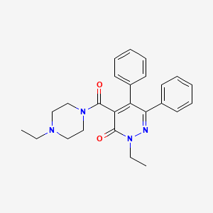 molecular formula C25H28N4O2 B4446603 2-ethyl-4-[(4-ethyl-1-piperazinyl)carbonyl]-5,6-diphenyl-3(2H)-pyridazinone 