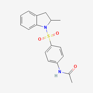 molecular formula C17H18N2O3S B4446609 N-{4-[(2-methyl-2,3-dihydro-1H-indol-1-yl)sulfonyl]phenyl}acetamide 