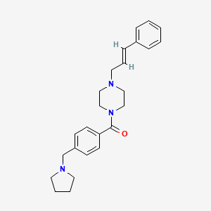 molecular formula C25H31N3O B4446612 1-(3-phenyl-2-propen-1-yl)-4-[4-(1-pyrrolidinylmethyl)benzoyl]piperazine 
