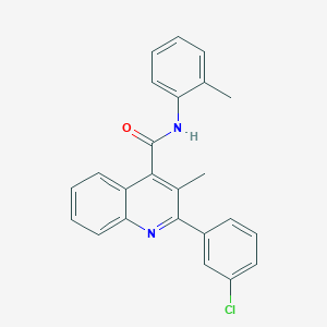 molecular formula C24H19ClN2O B444663 2-(3-chlorophenyl)-3-methyl-N-(2-methylphenyl)quinoline-4-carboxamide 