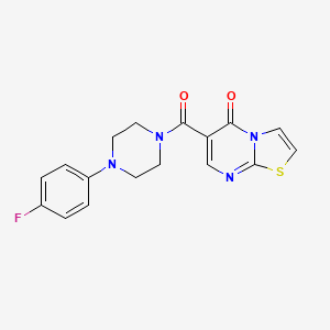 molecular formula C17H15FN4O2S B4446644 6-{[4-(4-fluorophenyl)-1-piperazinyl]carbonyl}-5H-[1,3]thiazolo[3,2-a]pyrimidin-5-one 