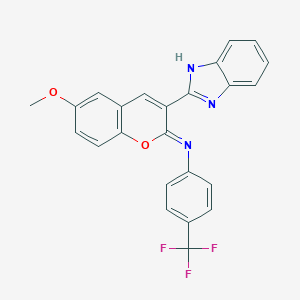 N-[3-(1H-benzimidazol-2-yl)-6-methoxy-2H-chromen-2-ylidene]-N-[4-(trifluoromethyl)phenyl]amine