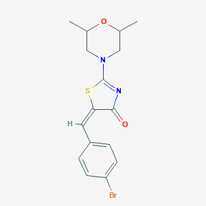 molecular formula C16H17BrN2O2S B444666 5-(4-bromobenzylidene)-2-(2,6-dimethyl-4-morpholinyl)-1,3-thiazol-4(5H)-one CAS No. 370848-96-7