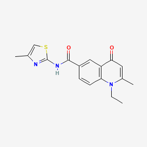 molecular formula C17H17N3O2S B4446661 1-ethyl-2-methyl-N-(4-methyl-1,3-thiazol-2-yl)-4-oxo-1,4-dihydro-6-quinolinecarboxamide 