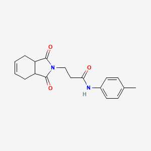 molecular formula C18H20N2O3 B4446673 3-(1,3-dioxo-1,3,3a,4,7,7a-hexahydro-2H-isoindol-2-yl)-N-(4-methylphenyl)propanamide 