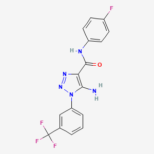 molecular formula C16H11F4N5O B4446675 5-amino-N-(4-fluorophenyl)-1-[3-(trifluoromethyl)phenyl]-1H-1,2,3-triazole-4-carboxamide 