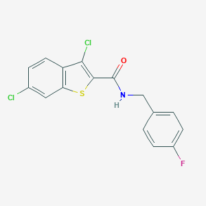 molecular formula C16H10Cl2FNOS B444668 3,6-dichloro-N-(4-fluorobenzyl)-1-benzothiophene-2-carboxamide 