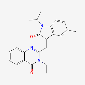 molecular formula C23H25N3O2 B4446680 3-ethyl-2-[(1-isopropyl-5-methyl-2-oxo-2,3-dihydro-1H-indol-3-yl)methyl]-4(3H)-quinazolinone 