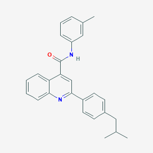 molecular formula C27H26N2O B444669 N-(3-methylphenyl)-2-[4-(2-methylpropyl)phenyl]quinoline-4-carboxamide 
