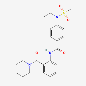 molecular formula C22H27N3O4S B4446694 4-[ethyl(methylsulfonyl)amino]-N-[2-(1-piperidinylcarbonyl)phenyl]benzamide 