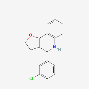 molecular formula C18H18ClNO B4446704 4-(3-chlorophenyl)-8-methyl-2,3,3a,4,5,9b-hexahydrofuro[3,2-c]quinoline 
