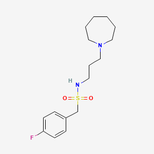 molecular formula C16H25FN2O2S B4446711 N-[3-(1-azepanyl)propyl]-1-(4-fluorophenyl)methanesulfonamide 