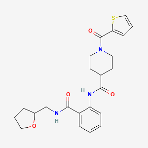 molecular formula C23H27N3O4S B4446714 N-(2-{[(tetrahydro-2-furanylmethyl)amino]carbonyl}phenyl)-1-(2-thienylcarbonyl)-4-piperidinecarboxamide 