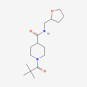 molecular formula C16H28N2O3 B4446722 1-(2,2-dimethylpropanoyl)-N-(tetrahydro-2-furanylmethyl)-4-piperidinecarboxamide 