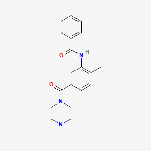 molecular formula C20H23N3O2 B4446726 N-{2-methyl-5-[(4-methyl-1-piperazinyl)carbonyl]phenyl}benzamide 