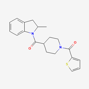 molecular formula C20H22N2O2S B4446734 2-methyl-1-{[1-(2-thienylcarbonyl)-4-piperidinyl]carbonyl}indoline 