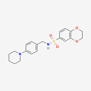 molecular formula C20H24N2O4S B4446736 N-[4-(1-piperidinyl)benzyl]-2,3-dihydro-1,4-benzodioxine-6-sulfonamide 