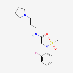 molecular formula C16H24FN3O3S B4446749 N~2~-(2-fluorophenyl)-N~2~-(methylsulfonyl)-N~1~-[3-(1-pyrrolidinyl)propyl]glycinamide 