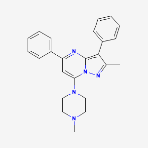 molecular formula C24H25N5 B4446764 2-methyl-7-(4-methyl-1-piperazinyl)-3,5-diphenylpyrazolo[1,5-a]pyrimidine 