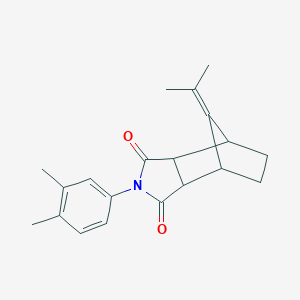 molecular formula C20H23NO2 B444677 4-(3,4-Dimethylphenyl)-10-(1-methylethylidene)-4-azatricyclo[5.2.1.0~2,6~]decane-3,5-dione 