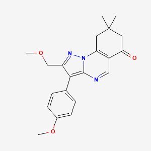 molecular formula C21H23N3O3 B4446789 2-(methoxymethyl)-3-(4-methoxyphenyl)-8,8-dimethyl-8,9-dihydropyrazolo[1,5-a]quinazolin-6(7H)-one 