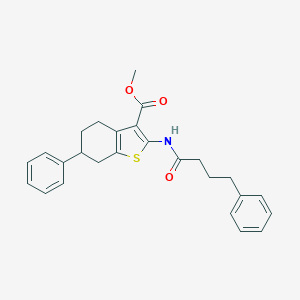 molecular formula C26H27NO3S B444680 Methyl 6-phenyl-2-[(4-phenylbutanoyl)amino]-4,5,6,7-tetrahydro-1-benzothiophene-3-carboxylate 