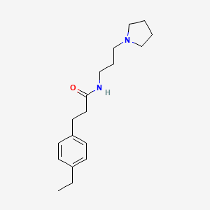 molecular formula C18H28N2O B4446804 3-(4-ethylphenyl)-N-[3-(1-pyrrolidinyl)propyl]propanamide 