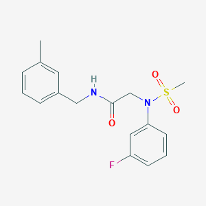 molecular formula C17H19FN2O3S B4446812 N~2~-(3-fluorophenyl)-N~1~-(3-methylbenzyl)-N~2~-(methylsulfonyl)glycinamide 