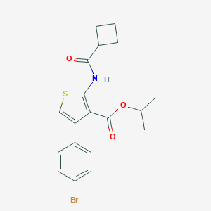 molecular formula C19H20BrNO3S B444682 Isopropyl 4-(4-bromophenyl)-2-[(cyclobutylcarbonyl)amino]-3-thiophenecarboxylate 
