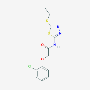 molecular formula C12H12ClN3O2S2 B444684 2-(2-chlorophenoxy)-N-[5-(ethylsulfanyl)-1,3,4-thiadiazol-2-yl]acetamide 