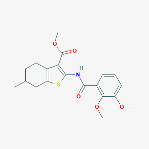 molecular formula C20H23NO5S B444685 Methyl 2-[(2,3-dimethoxybenzoyl)amino]-6-methyl-4,5,6,7-tetrahydro-1-benzothiophene-3-carboxylate 