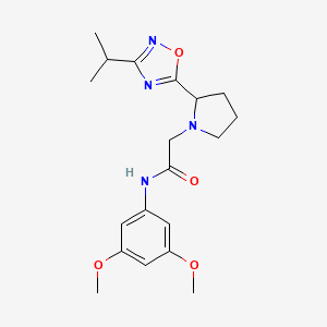 molecular formula C19H26N4O4 B4446859 N-(3,5-dimethoxyphenyl)-2-[2-(3-isopropyl-1,2,4-oxadiazol-5-yl)pyrrolidin-1-yl]acetamide 