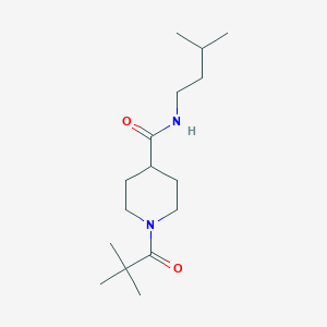 molecular formula C16H30N2O2 B4446872 1-(2,2-dimethylpropanoyl)-N-(3-methylbutyl)-4-piperidinecarboxamide 