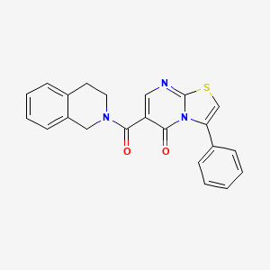 molecular formula C22H17N3O2S B4446887 6-(3,4-dihydro-2(1H)-isoquinolinylcarbonyl)-3-phenyl-5H-[1,3]thiazolo[3,2-a]pyrimidin-5-one 